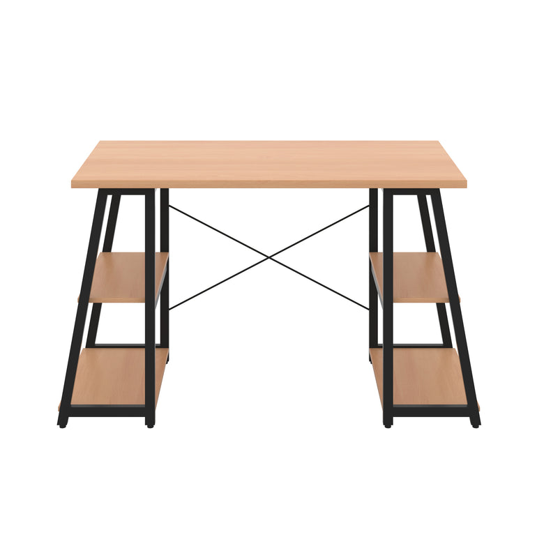 Odell Desk With A-Frame Shelves