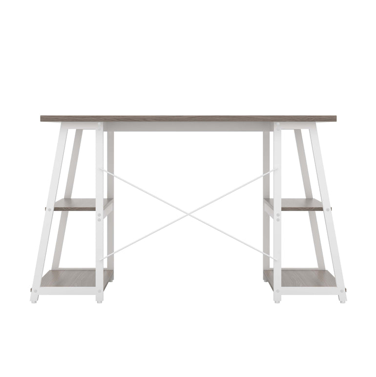 Odell Desk With A-Frame Shelves