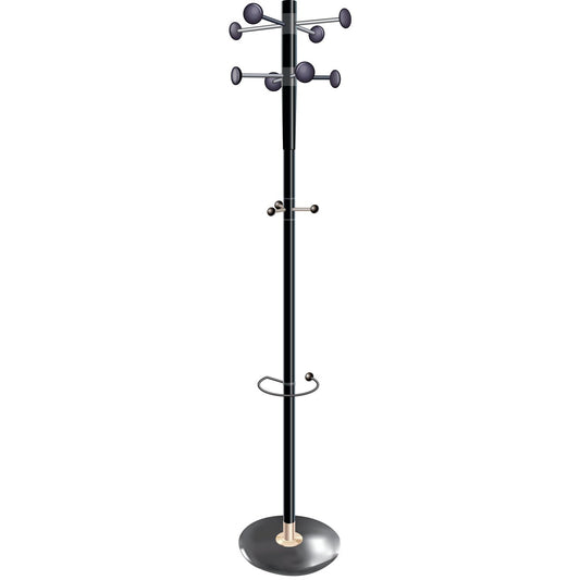 Dynamic Executive Metal Coat Stand - Self-Assembly, 1840mm Height, 380mm Width & Depth - 1 Year Guarantee