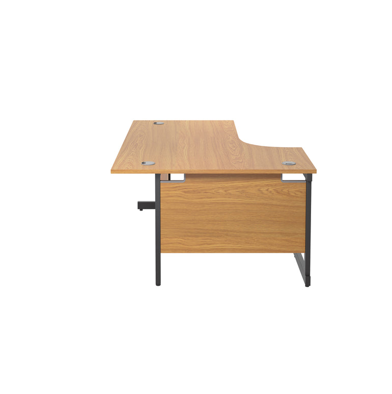 Single Upright Left Hand 1800mm Crescent Desk