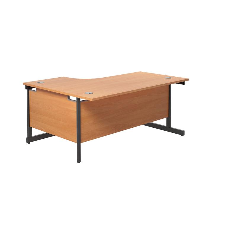 Single Upright Right Hand 1800mm Crescent Desk