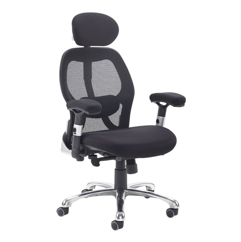 Sandro back executive chair with black air mesh seat and head rest - Office Products Online