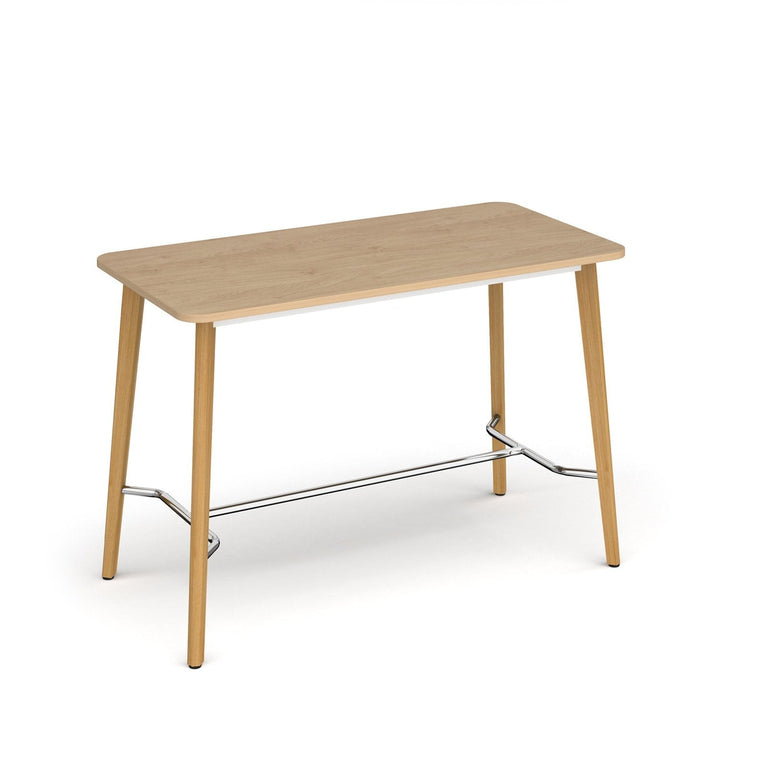 Saxon rectangular poseur worktable with 4 oak legs - Office Products Online
