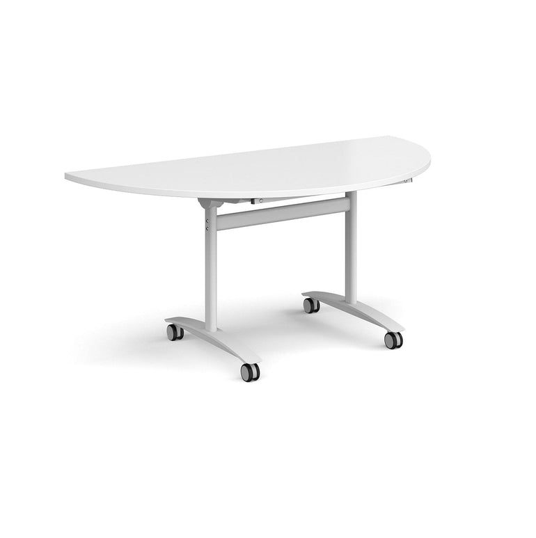 Semi circular deluxe fliptop meeting table - Office Products Online