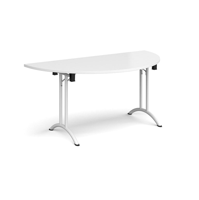 Semi circular folding leg table with curved foot rails - Office Products Online