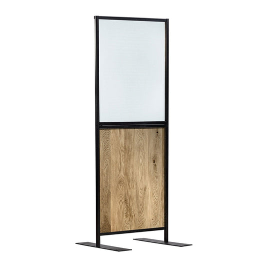 Single Frosted Purespex & Wood Partition Screen - Office Products Online