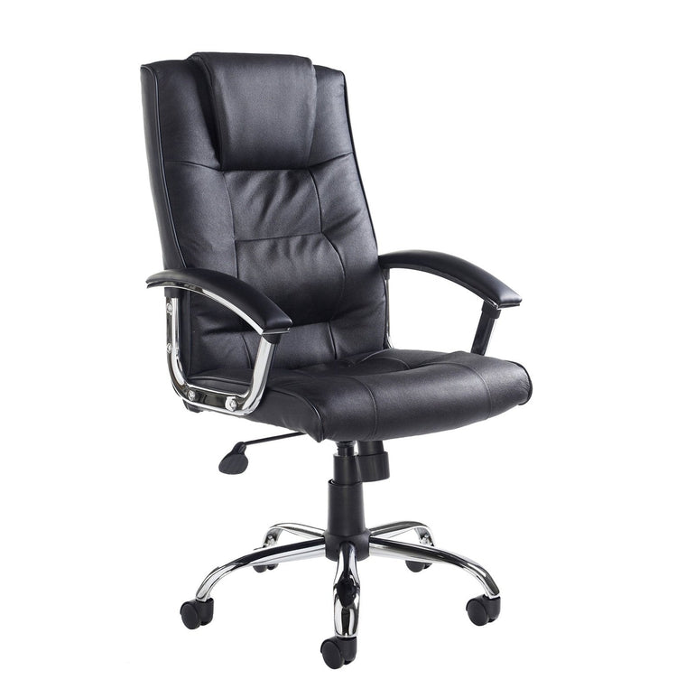 Somerset high back managers chair - black leather faced - Office Products Online