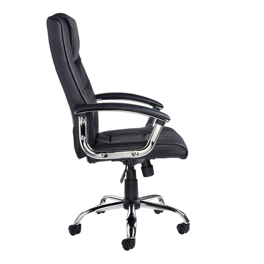 Somerset high back managers chair - black leather faced - Office Products Online