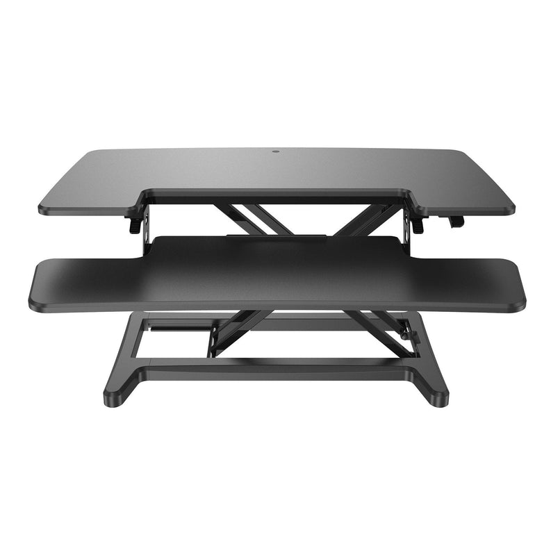 Sora height adjustable sit stand workstation for desks - Black - Office Products Online