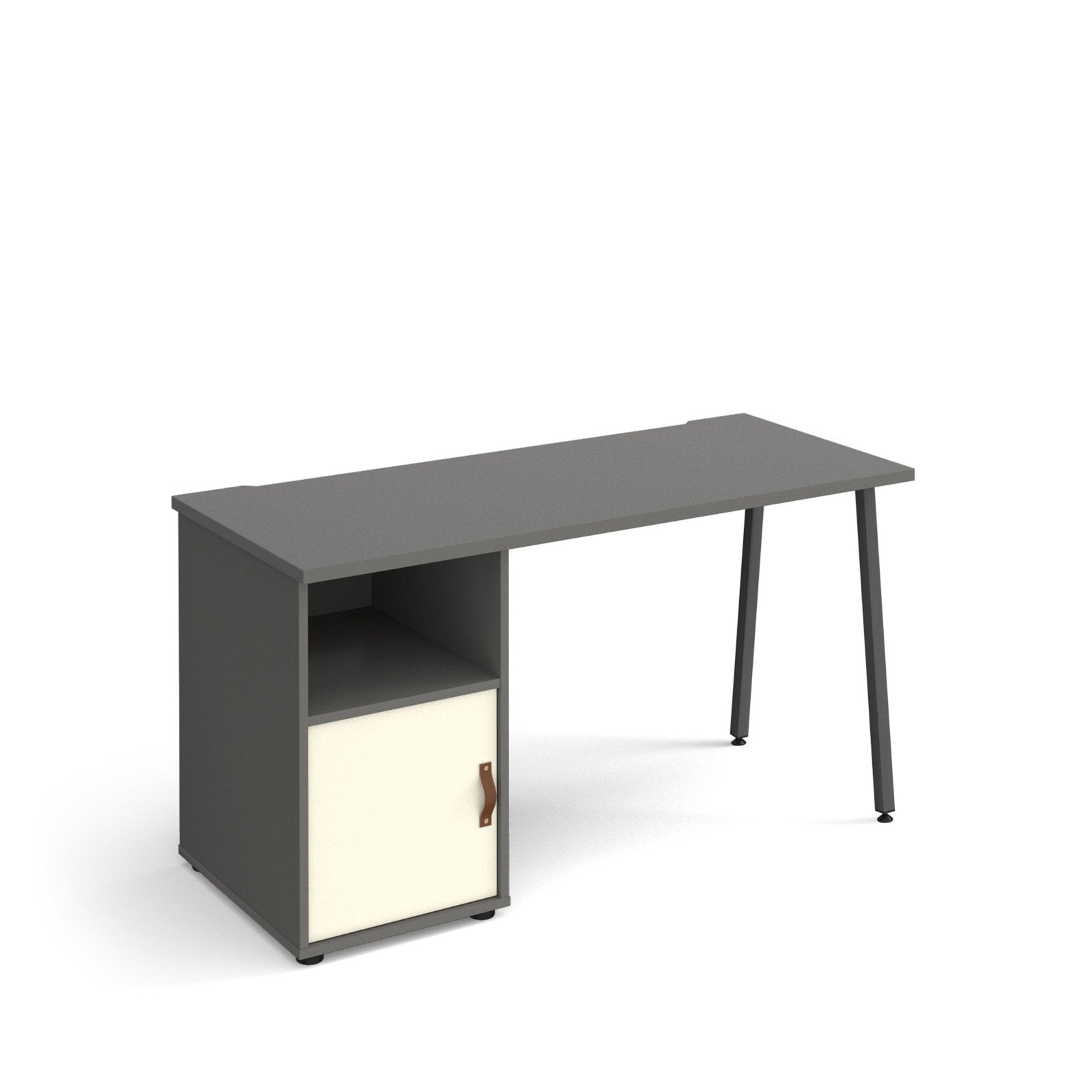 Sparta straight desk with A-frame leg and support pedestal - Office Products Online