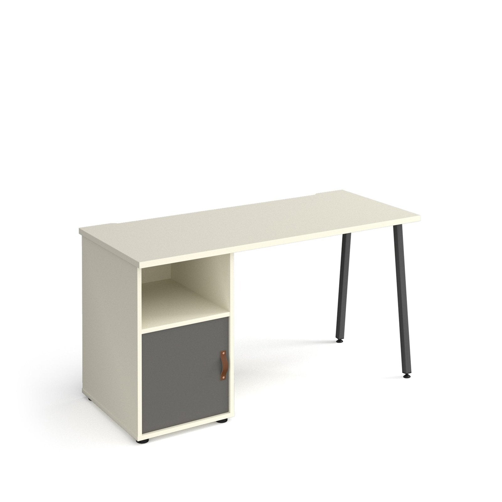 Sparta straight desk with A-frame leg and support pedestal - Office Products Online
