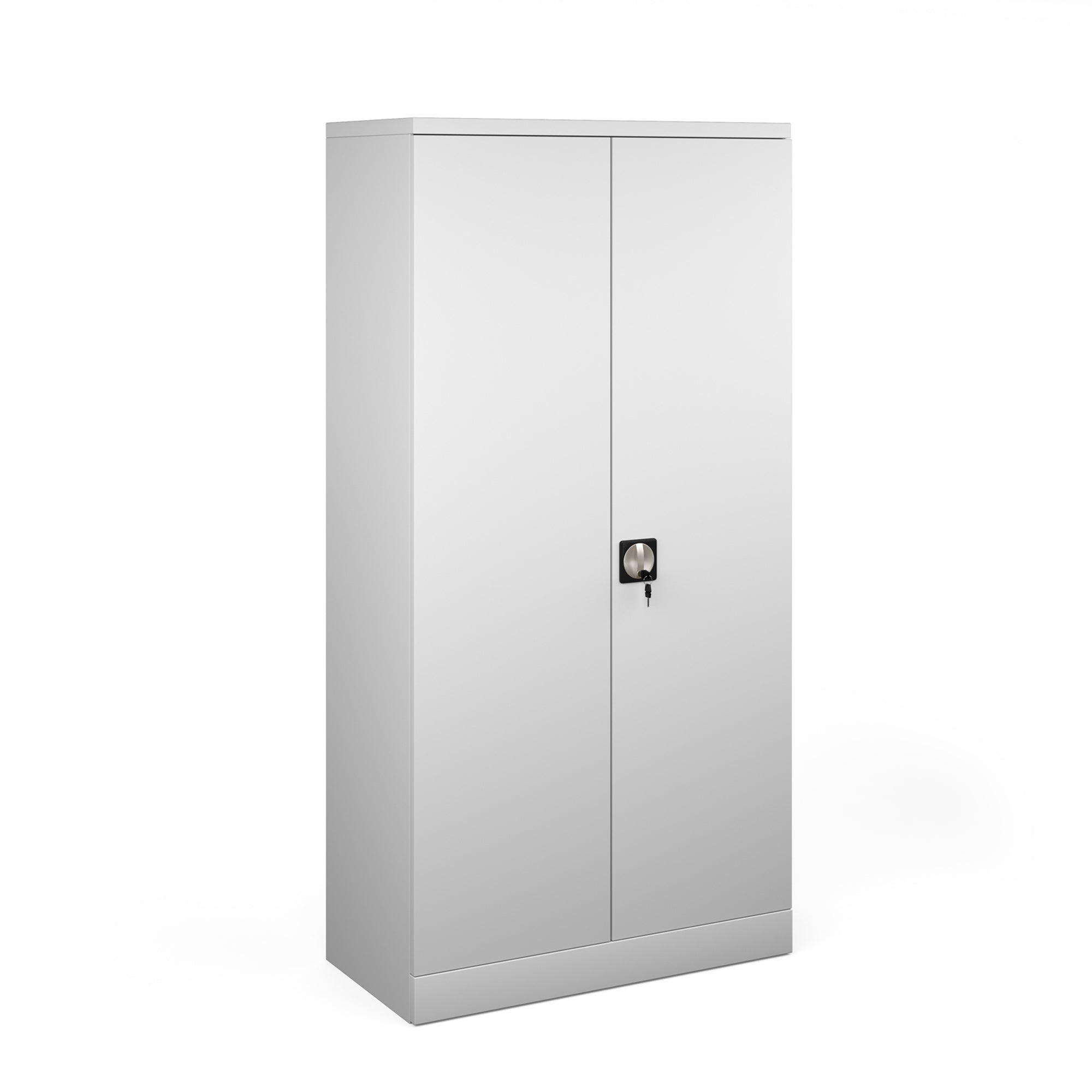 Steel contract cupboard with 3 shelves 1830mm high - light grey - Office Products Online