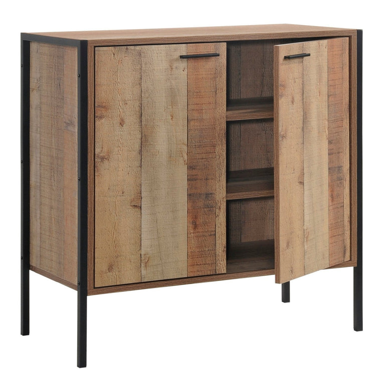 Stretton Door Sideboard Rustic Oak Panel Effect allhomely