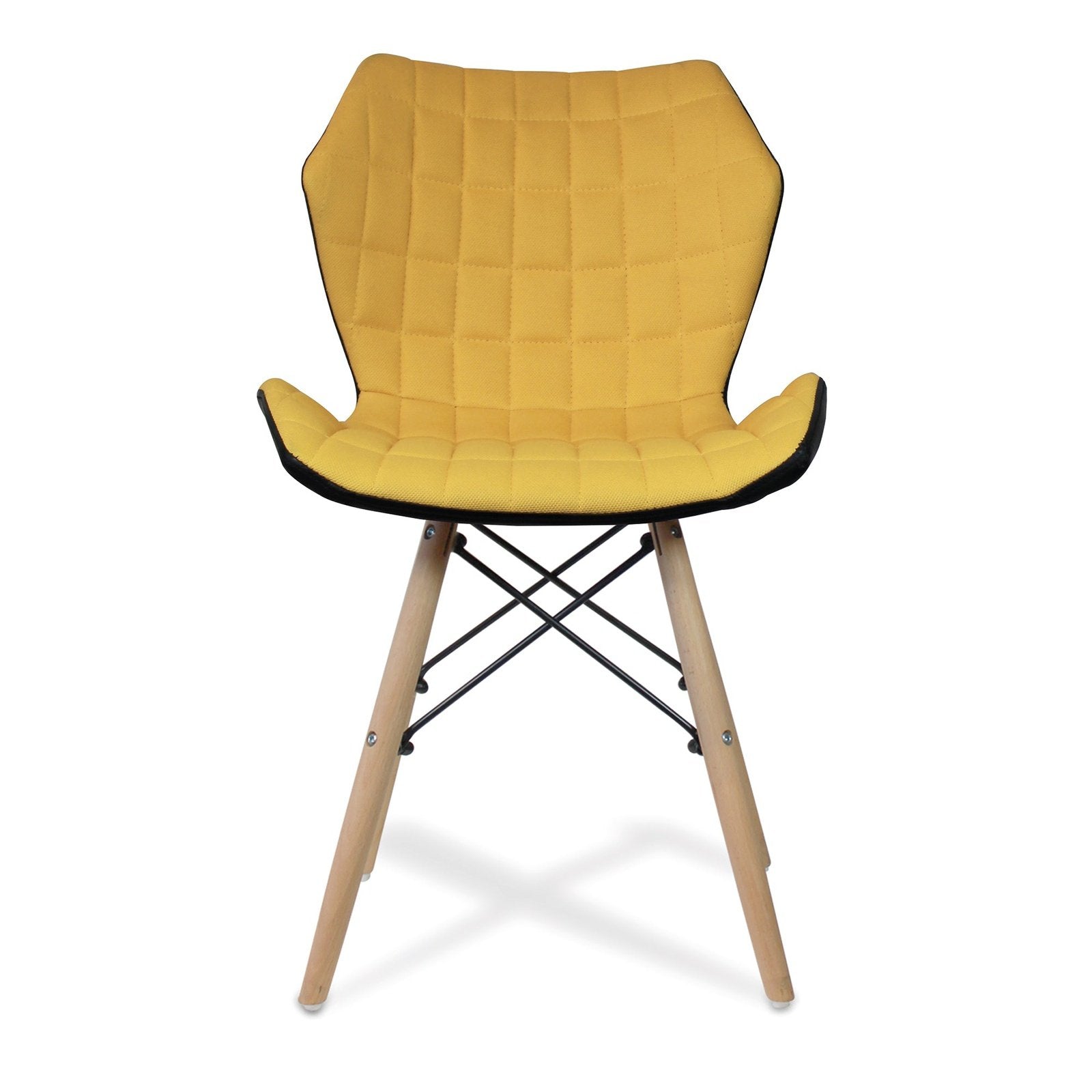 Stylish Lightweight Fabric Chair with Solid Beech Legs and Contemporary Panel Stitching - Office Products Online