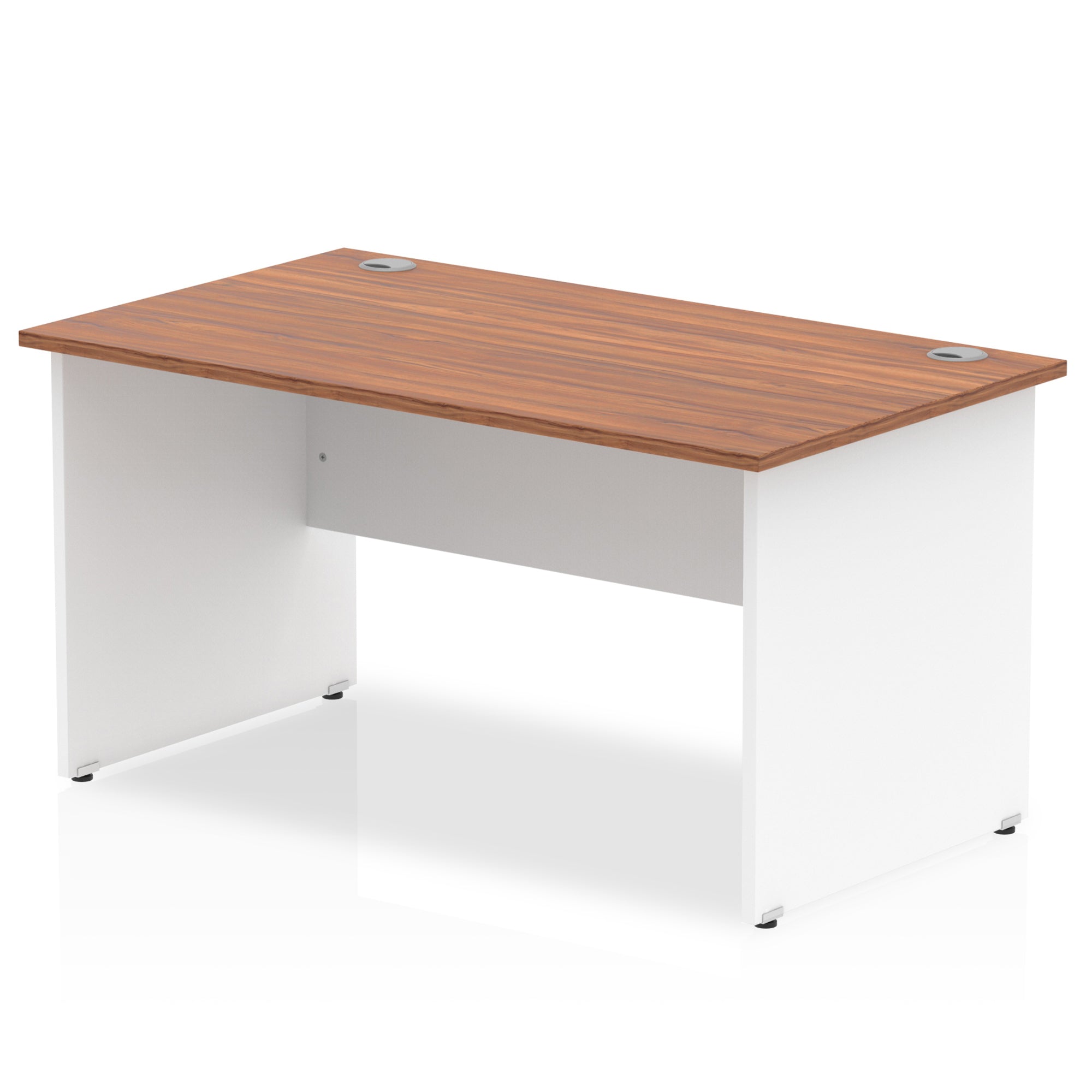 Impulse 1400mm Straight Desk Panel End Leg - Rectangular MFC Table, 1400x800 Top, Self-Assembly, 5-Year Guarantee, White & Matching Frame