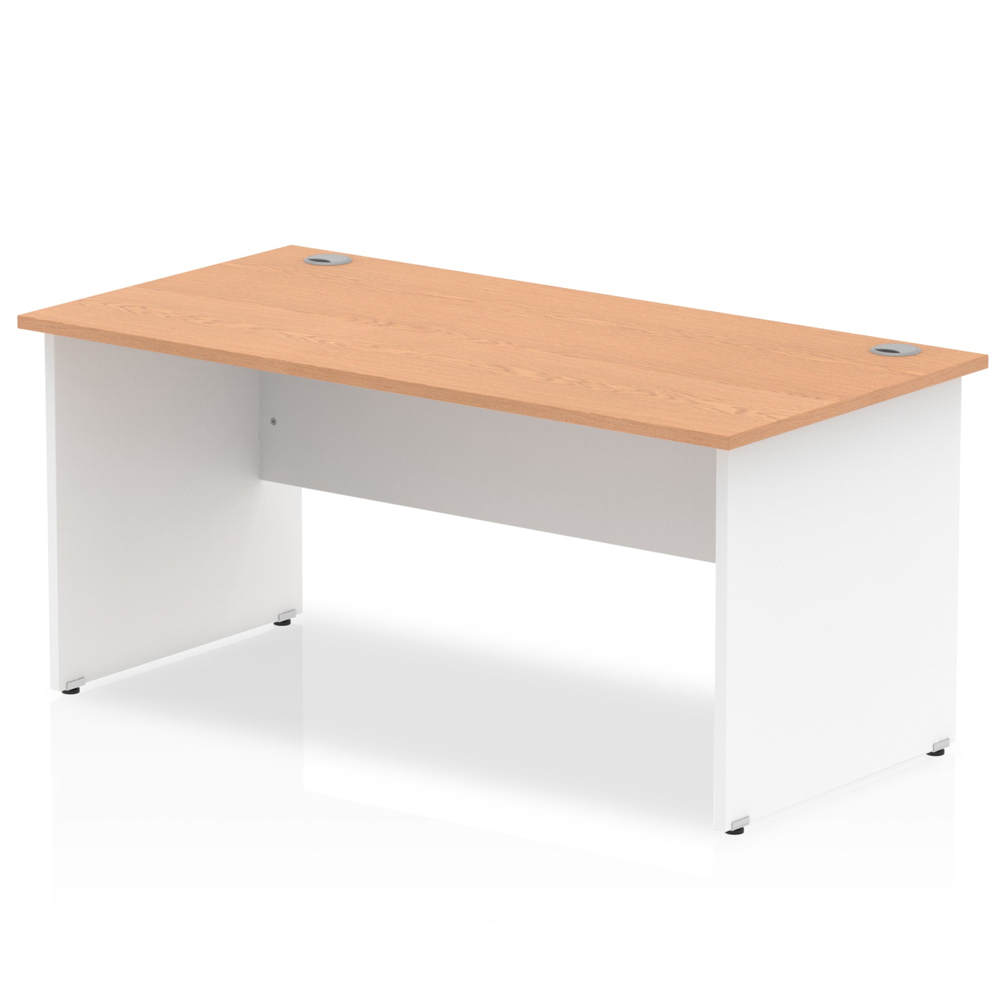 Impulse 1600mm Straight Desk Panel End Leg - MFC Rectangular Table, Self-Assembly, 5-Year Guarantee, 1600x800 Top, White/Matching Frame