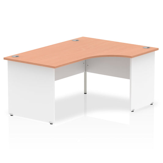 Impulse 1600mm Right Crescent Corner Desk with Panel End Leg - MFC Material, Self-Assembly, 5-Year Guarantee, 1600x1200mm Top