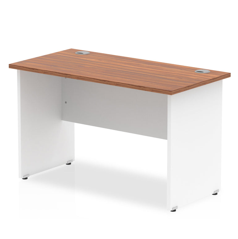 Impulse 800mm Slimline Panel End Desk Leg - MFC Rectangular, Self-Assembly, 5-Year Guarantee, 800x600 Top, White & Matching Frame, 26.1kg