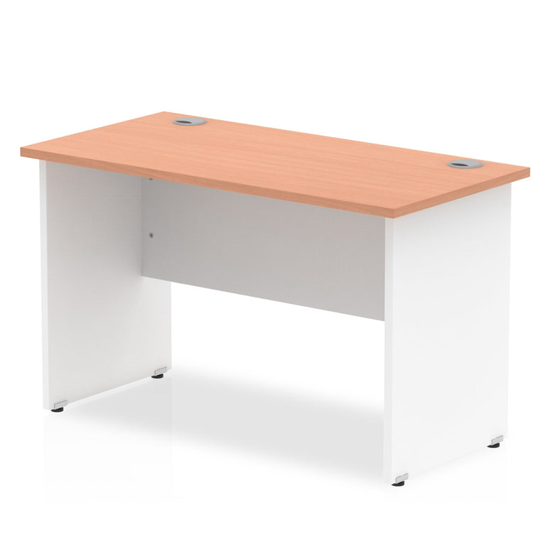 Impulse 800mm Slimline Panel End Desk Leg - MFC Rectangular, Self-Assembly, 5-Year Guarantee, 800x600 Top, White & Matching Frame, 26.1kg