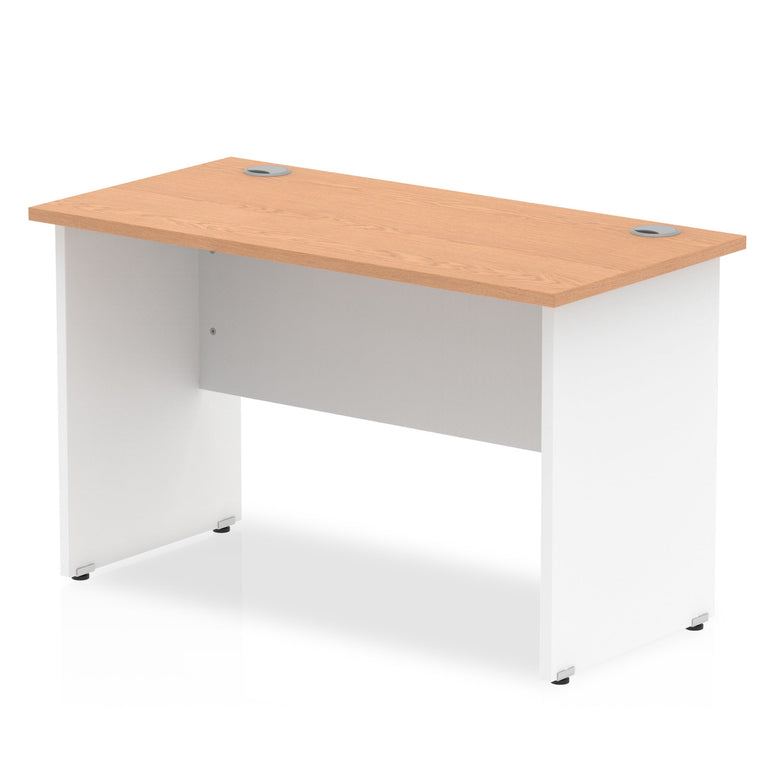 Impulse 800mm Slimline Panel End Desk Leg - MFC Rectangular, Self-Assembly, 5-Year Guarantee, 800x600 Top, White & Matching Frame, 26.1kg