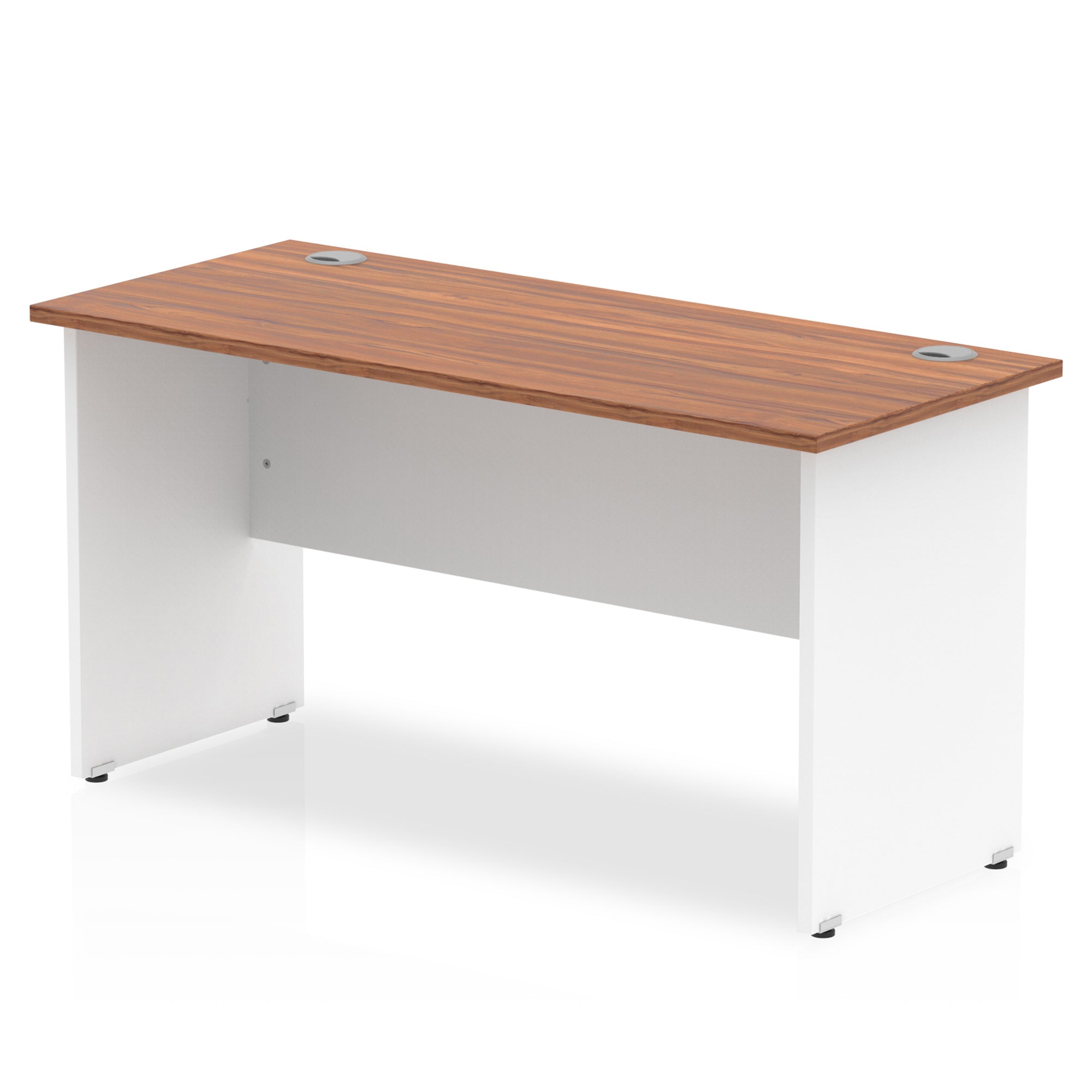 Impulse 1400mm Slimline Panel End Desk - Rectangular MFC, Self-Assembly, 5-Year Guarantee, 1400x600mm, White & Matching Frame, 35.6kg