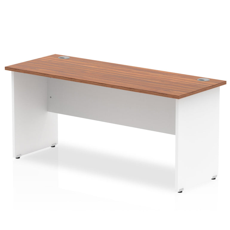 Impulse 1600mm Slimline Panel End Desk - MFC Rectangular, Self-Assembly, 5-Year Guarantee, 1600x600 Top, White Frame, 730mm Height