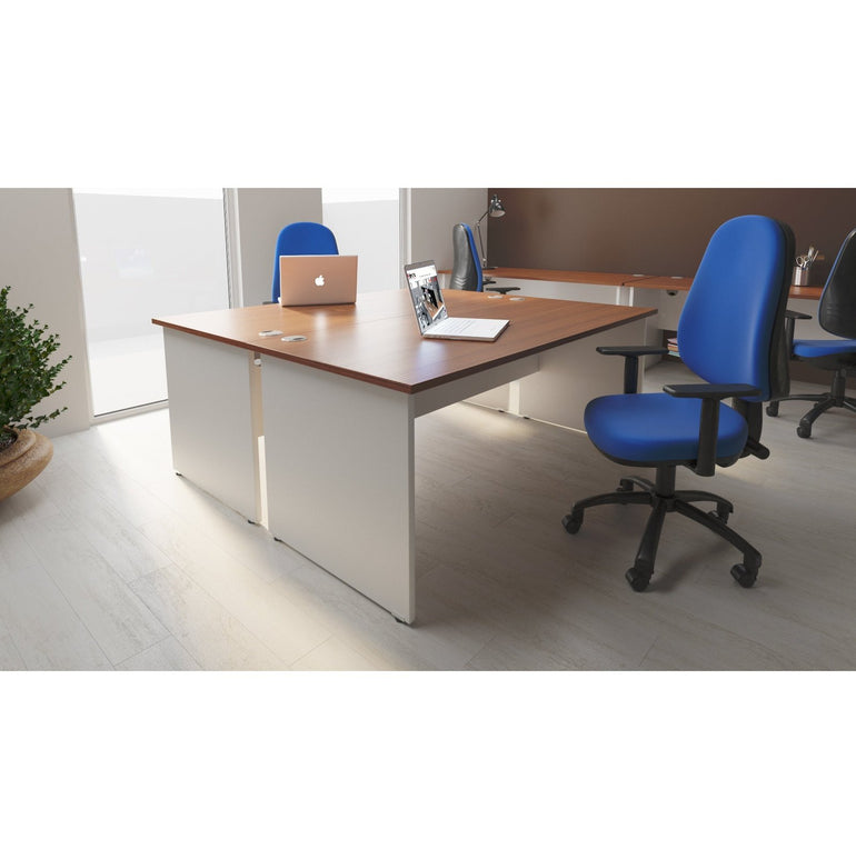 Impulse 1600mm Slimline Panel End Desk - MFC Rectangular, Self-Assembly, 5-Year Guarantee, 1600x600 Top, White Frame, 730mm Height