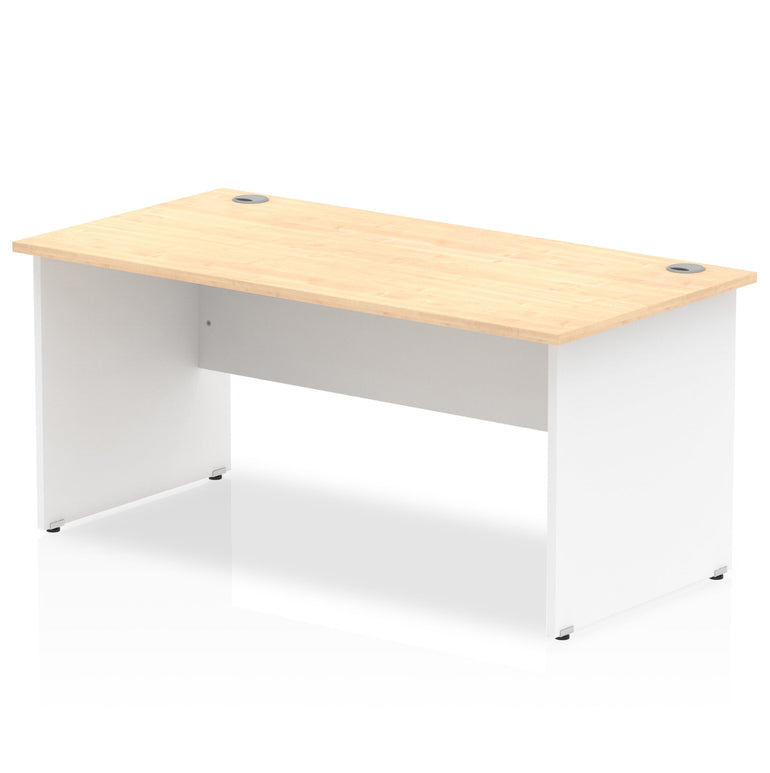 Impulse 1800mm Straight Desk Panel End Leg - MFC Rectangular Table, Self-Assembly, 5-Year Guarantee, 1800x800mm, White Panel, 53.3kg