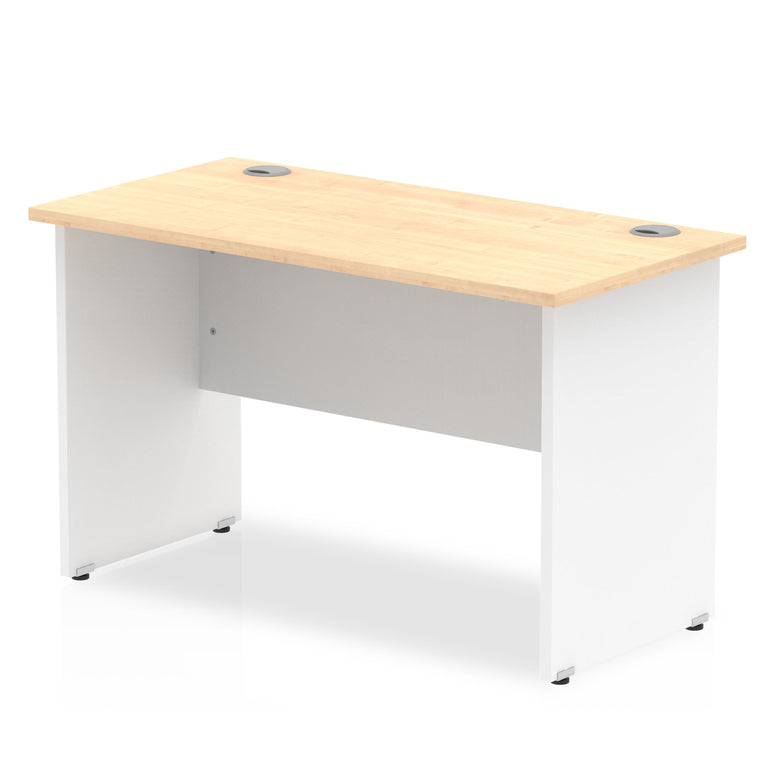 Impulse 800mm Slimline Panel End Desk Leg - MFC Rectangular, Self-Assembly, 5-Year Guarantee, 800x600 Top, White & Matching Frame, 26.1kg