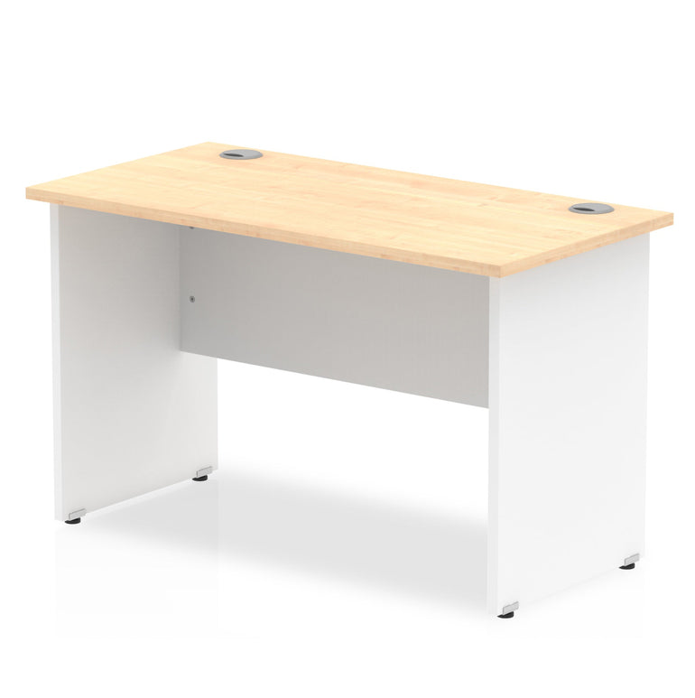 Impulse 1000mm Slimline Panel End Desk - MFC Rectangular, Self-Assembly, 5-Year Guarantee, 1000x600 Top, White Frame, 29.4kg