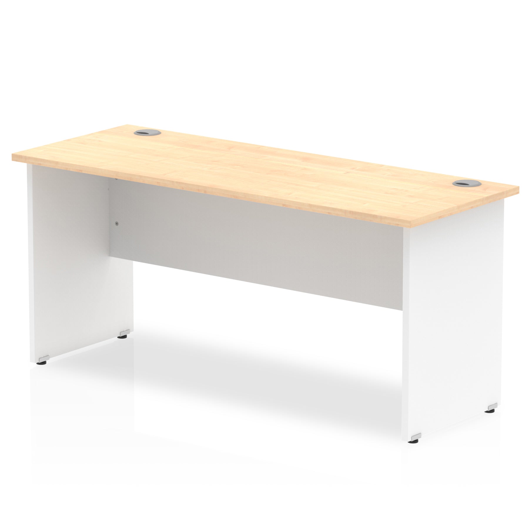 Impulse 1600mm Slimline Panel End Desk - MFC Rectangular, Self-Assembly, 5-Year Guarantee, 1600x600 Top, White Frame, 730mm Height