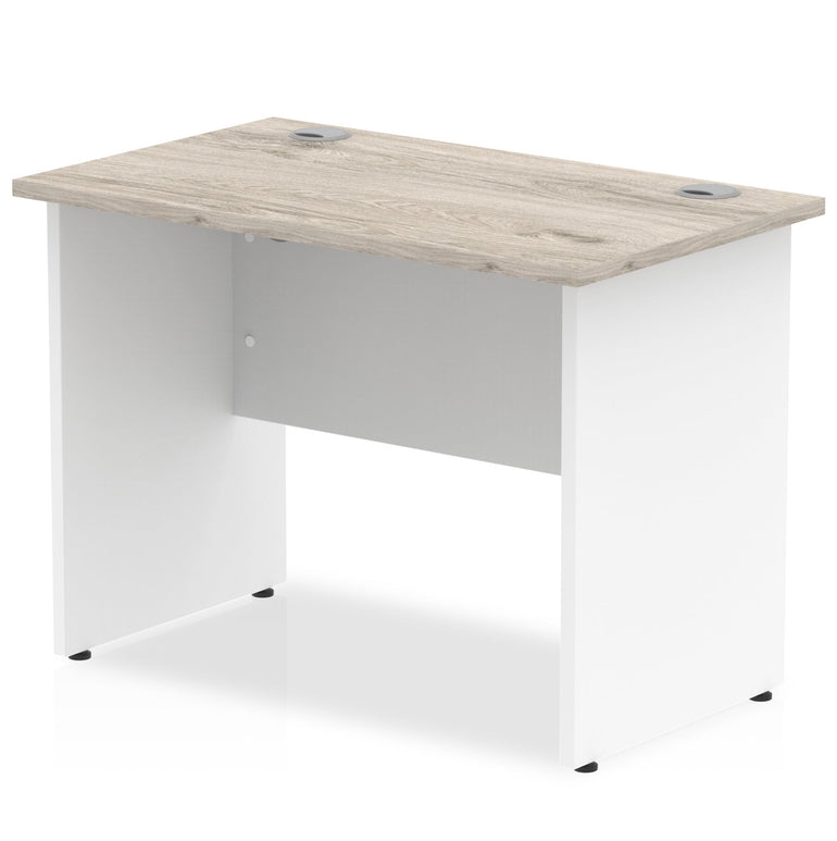 Impulse 1000mm Slimline Panel End Desk - MFC Rectangular, Self-Assembly, 5-Year Guarantee, 1000x600 Top, White Frame, 29.4kg