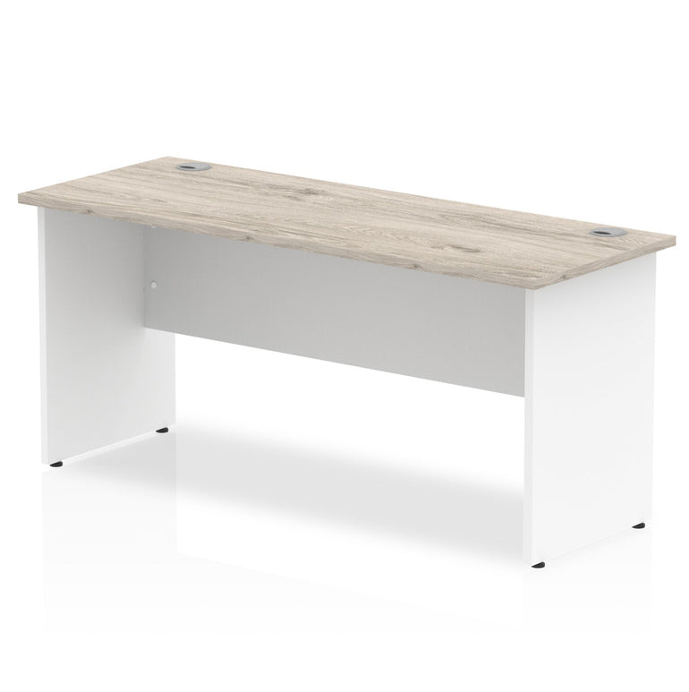 Impulse 1600mm Slimline Panel End Desk - MFC Rectangular, Self-Assembly, 5-Year Guarantee, 1600x600 Top, White Frame, 730mm Height