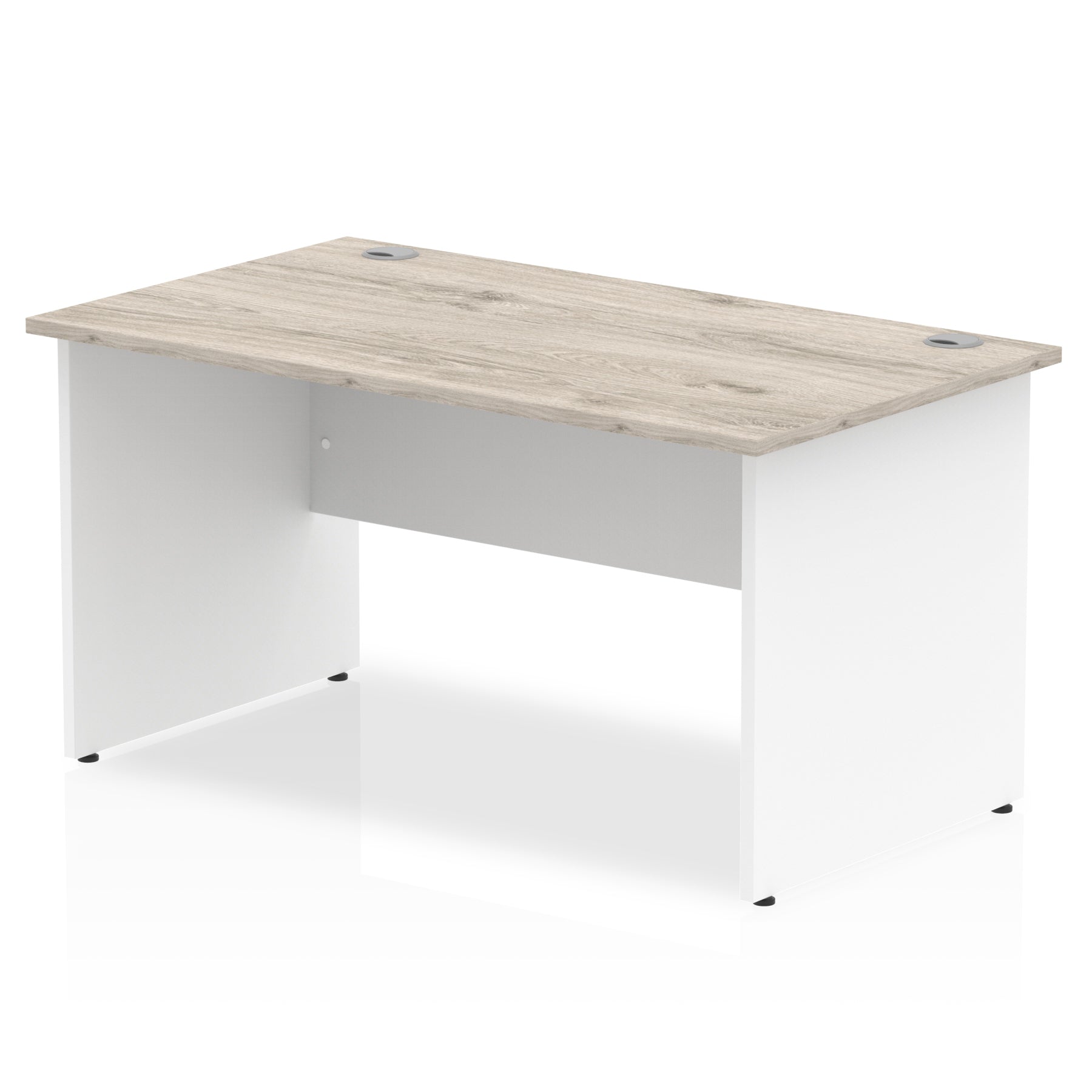 Impulse 1400mm Straight Desk Panel End Leg - Rectangular MFC Table, 1400x800 Top, Self-Assembly, 5-Year Guarantee, White & Matching Frame