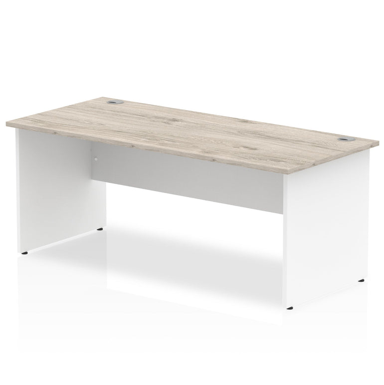 Impulse 1800mm Straight Desk Panel End Leg - MFC Rectangular Table, Self-Assembly, 5-Year Guarantee, 1800x800mm, White Panel, 53.3kg