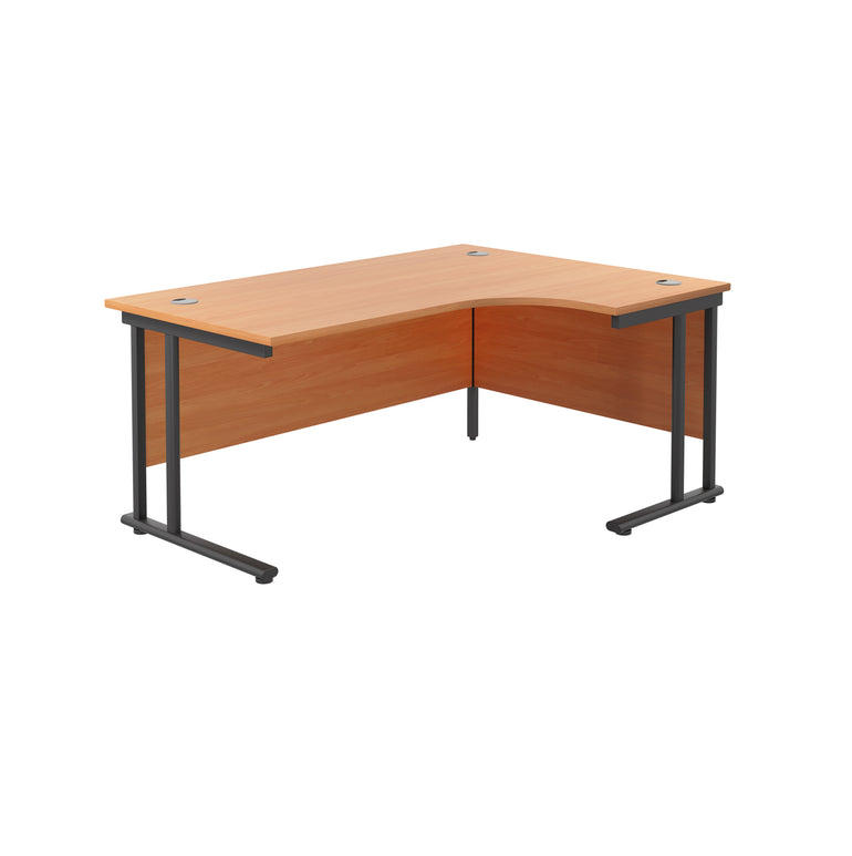 Twin Upright Right Hand 1600mm Crescent Desk