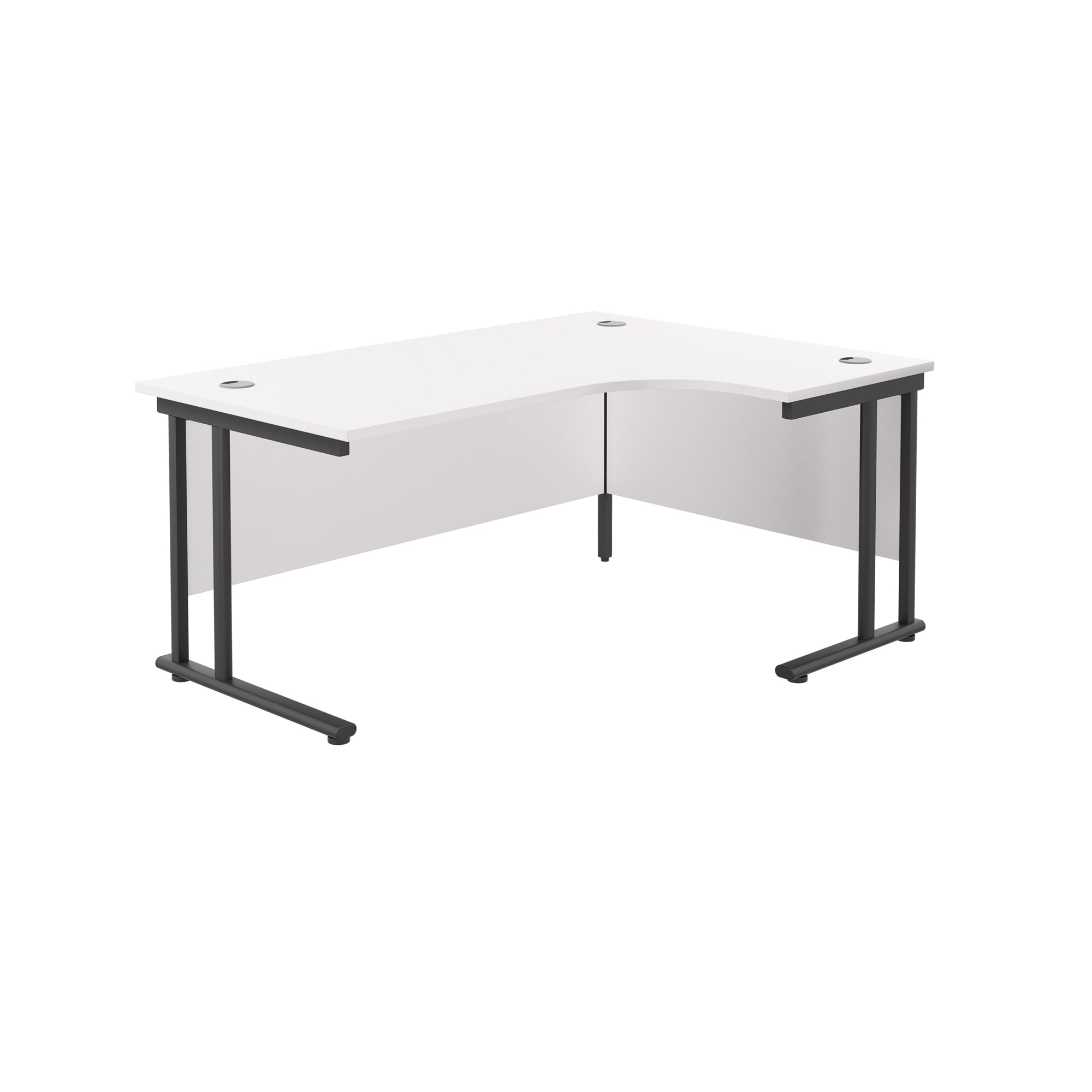 Twin Upright Right Hand 1600mm Crescent Desk