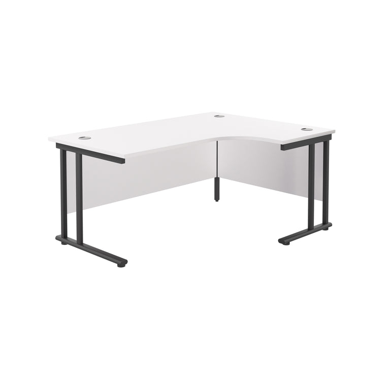 Twin Upright Right Hand 1600mm Crescent Desk