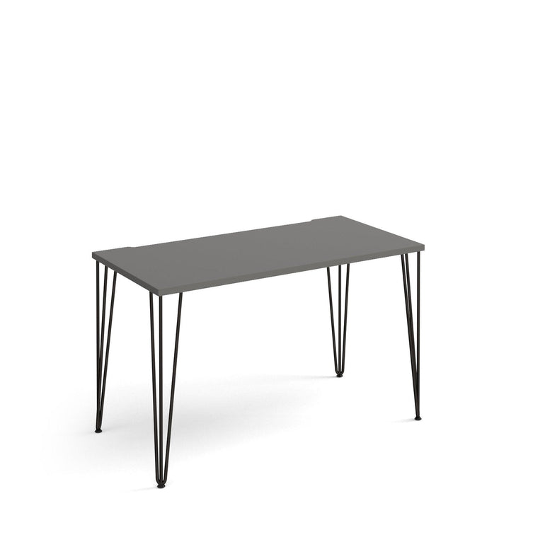 Tikal straight desk with black hairpin legs - Office Products Online