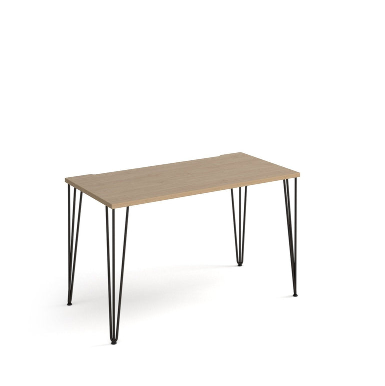Tikal straight desk with black hairpin legs - Office Products Online