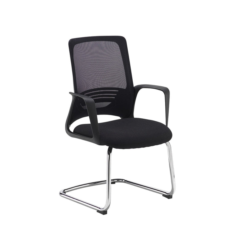 Toto mesh back visitors chair with black fabric seat and chrome cantilever frame - Office Products Online