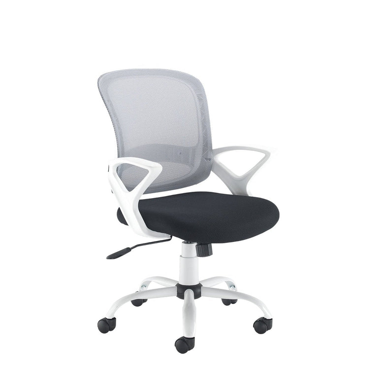 Tyler mesh back operator chair with white frame - Office Products Online