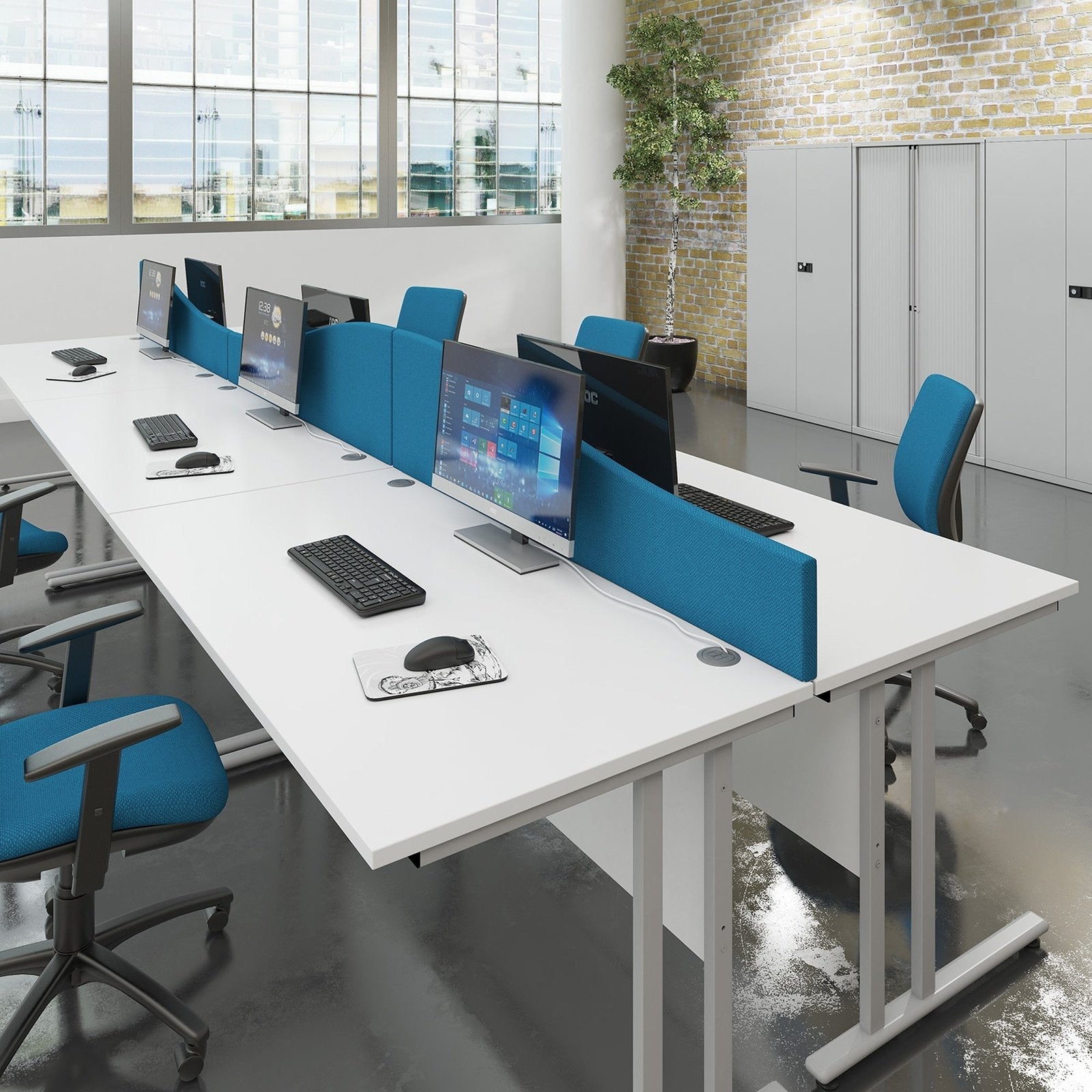 Wave desktop fabric screen - Office Products Online