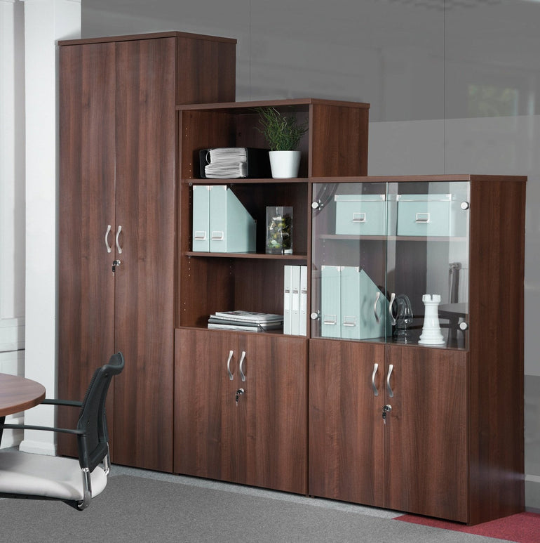 Wooden filing cabinet with silver handles - Office Products Online