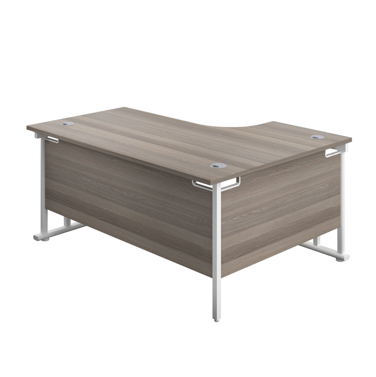 Twin Upright Left Hand 1600mm Crescent Desk