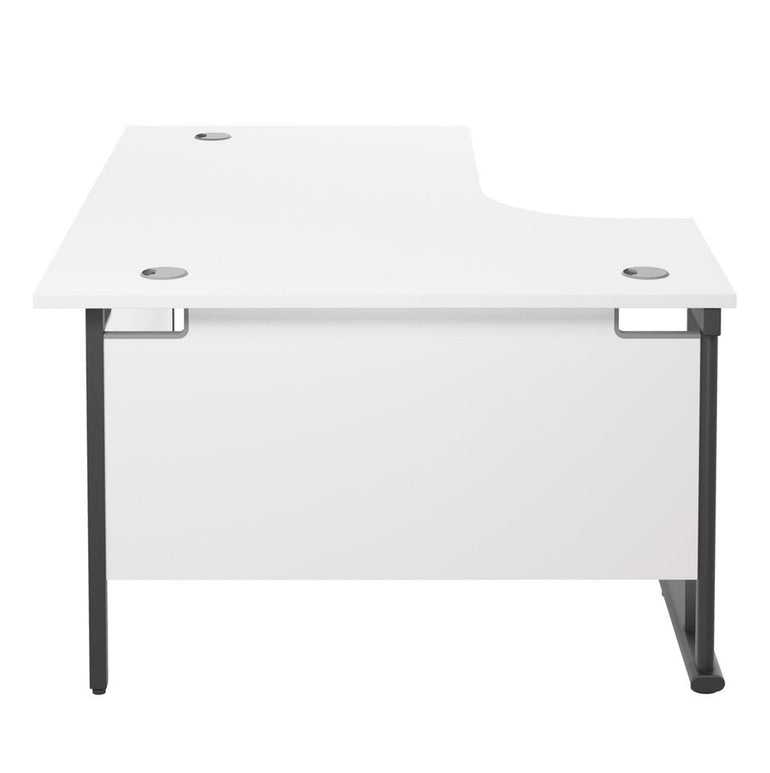 Twin Upright Left Hand 1600mm Crescent Desk