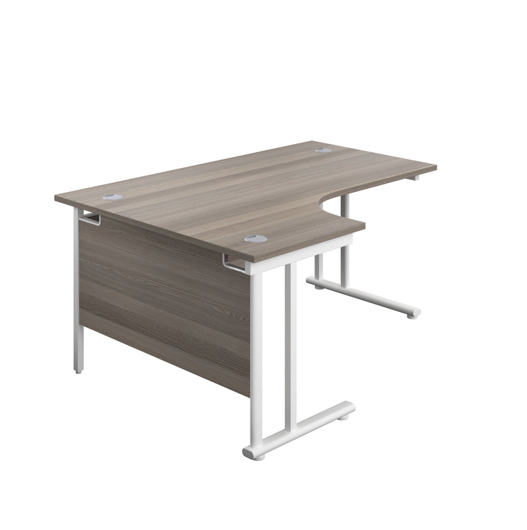 Twin Upright Left Hand 1600mm Crescent Desk