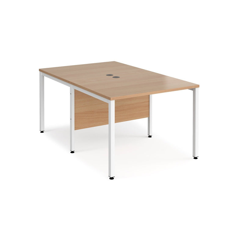 Maestro 25 bench leg to back straight desks 1600 deep - Office Products Online