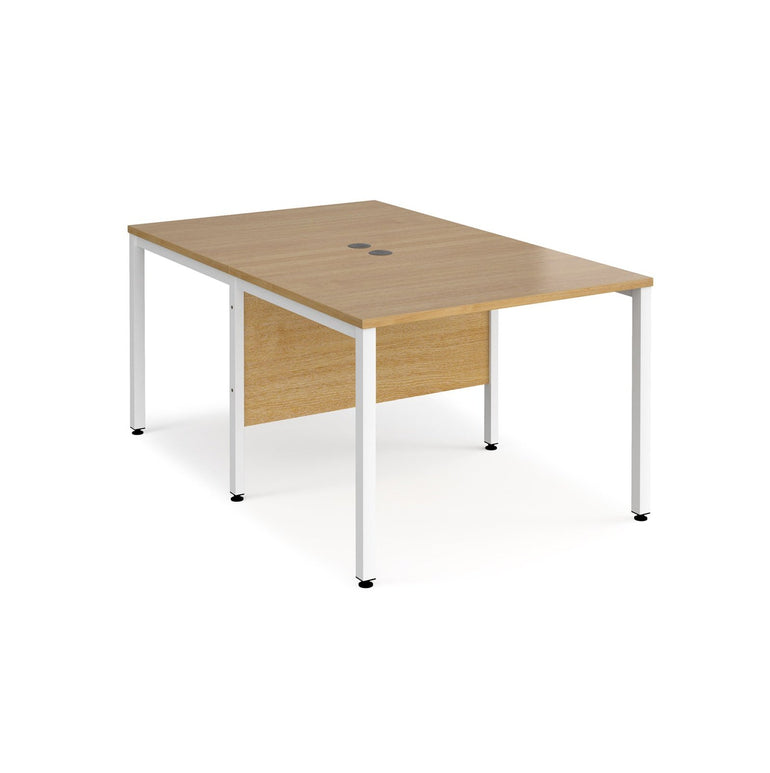 Maestro 25 bench leg to back straight desks 1600 deep - Office Products Online