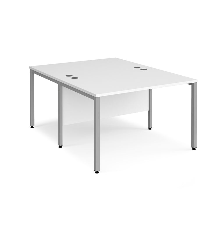 Maestro 25 bench leg to back straight desks 1600 deep - Office Products Online